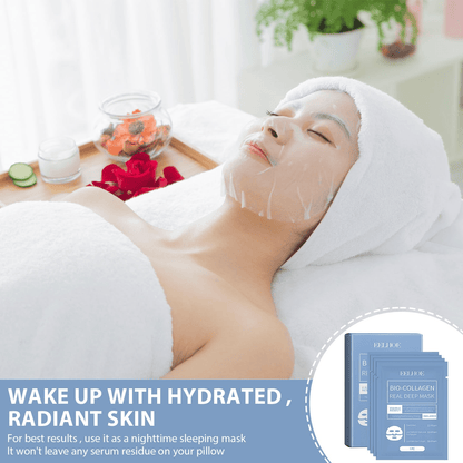 2Boxs Bio-Collagen Real Mask, Collagen Face Moisturize Mask Overnight, Collagen Face Mask Hydrating Firming Hydrogel Mask (4PCS/1 Box) - Hiccupzz