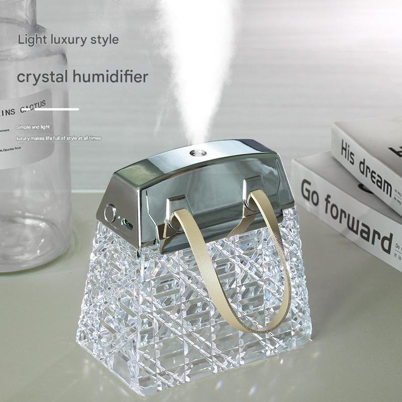 USB Desktop Crystal Bag Humidifier with Aromatherapy & Ambient Light