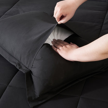 7-Piece Checkered Comforter Set – All-Season, Soft Microfiber-Available in Twin/Full/Queen/King Sizes - Hiccupzz
