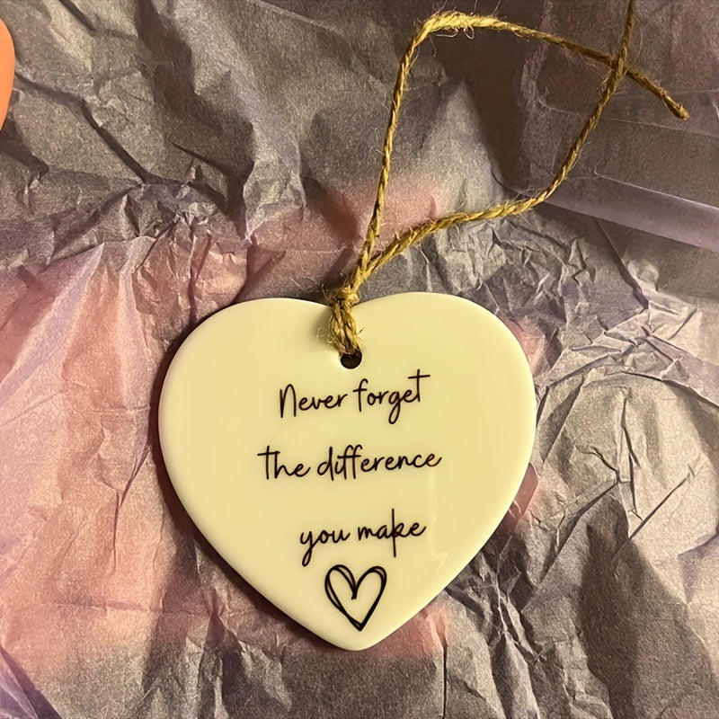 1pc Thank You Gift – "Never Forget the Difference You Make" Heart Gift for Friends