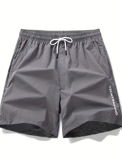 Men's Casual Loose Fit Active Shorts, Chic Letter Print Sports Shorts For Summer - Hiccupzz