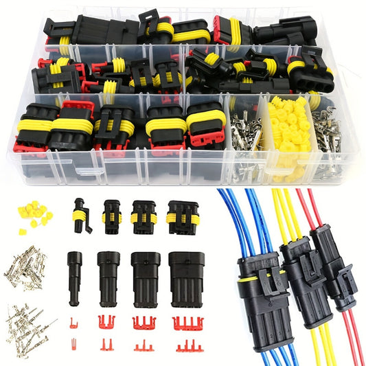 352 Pcs Waterproof Automotive Electrical Connector Kit - Durable 1/2/3/4 Pin Wire Plugs for Car Repairs