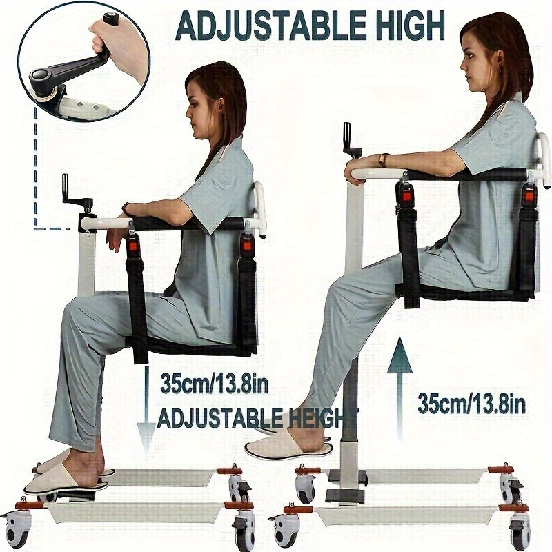 Patient Lift Transfer Chair, Portable Lift for Home, Adjustable Height/Width, Wheelchair Lift for Disabled Elderly Nursing, Car Transfer Aid