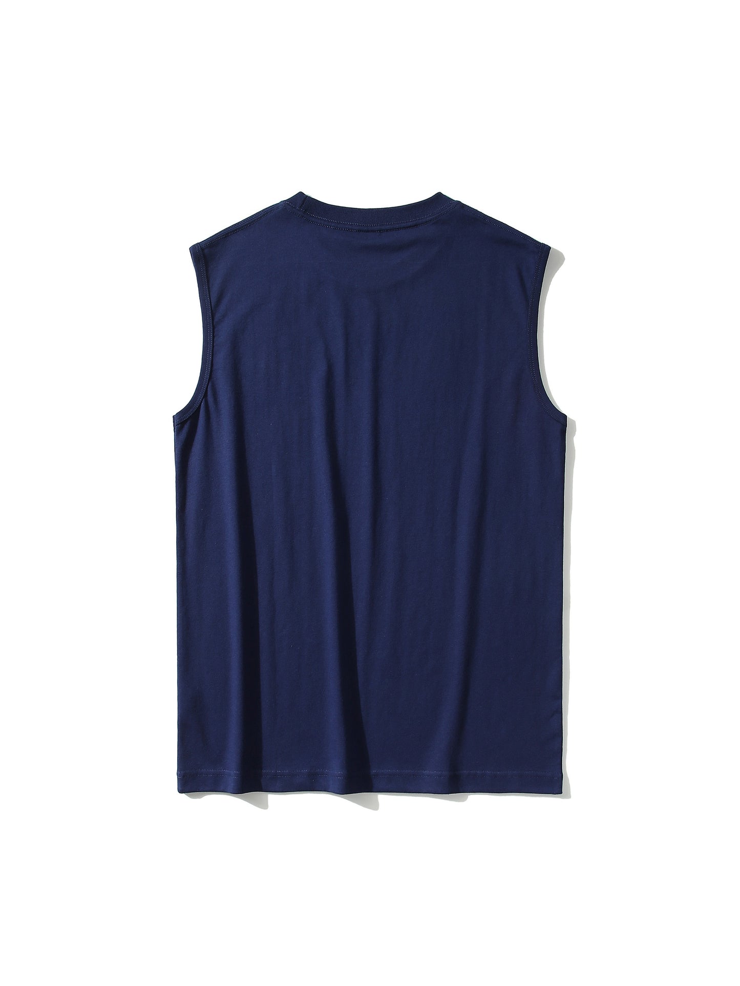 Men's 100% Cotton Solid Tank Top, Active Crew Neck Sleeveless Top, Men's Clothing For Summer Outdoor