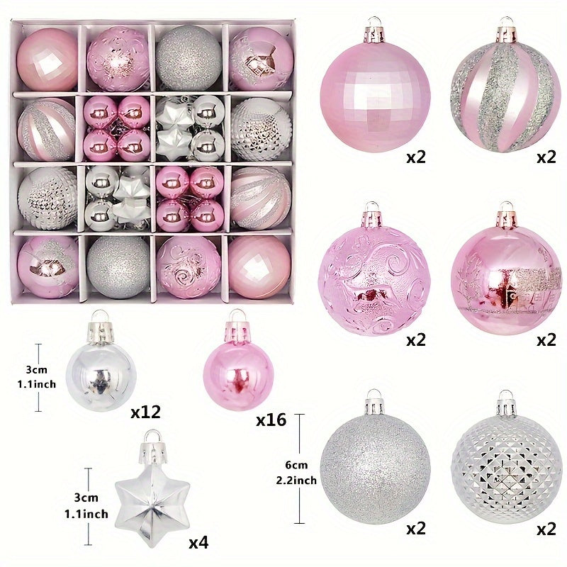 44 Pcs Christmas Balls Ornaments for Xmas Tree Decorations