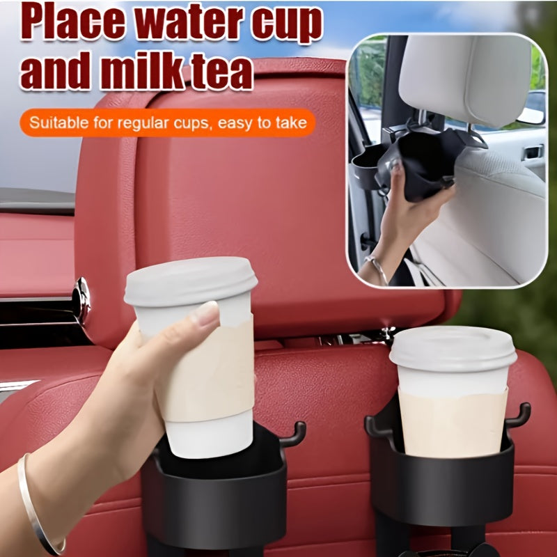 2 Pcs Multifunctional Car Seat Back Hooks, 2 In 1 Car Hook With Cup Holder, Car Interior Accessories