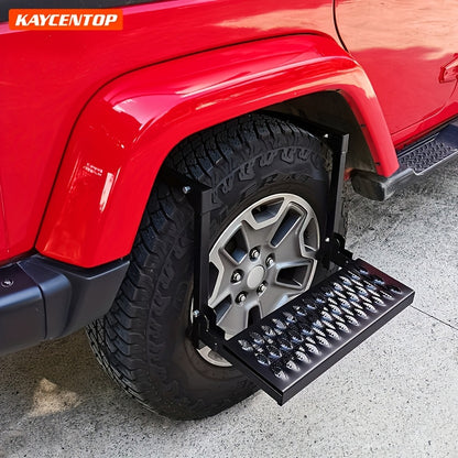 Folding Tire Step Portable Wheel Step Adjustable Height And Width Non-Slip For Truck SUV Pickup Max 350 Pounds - Hiccupzz