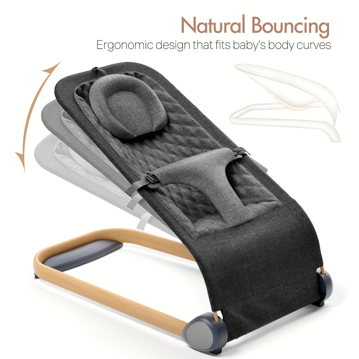 Portable Bouncer Seat - Ergonomic Design, Ideal for Home and Travel Use