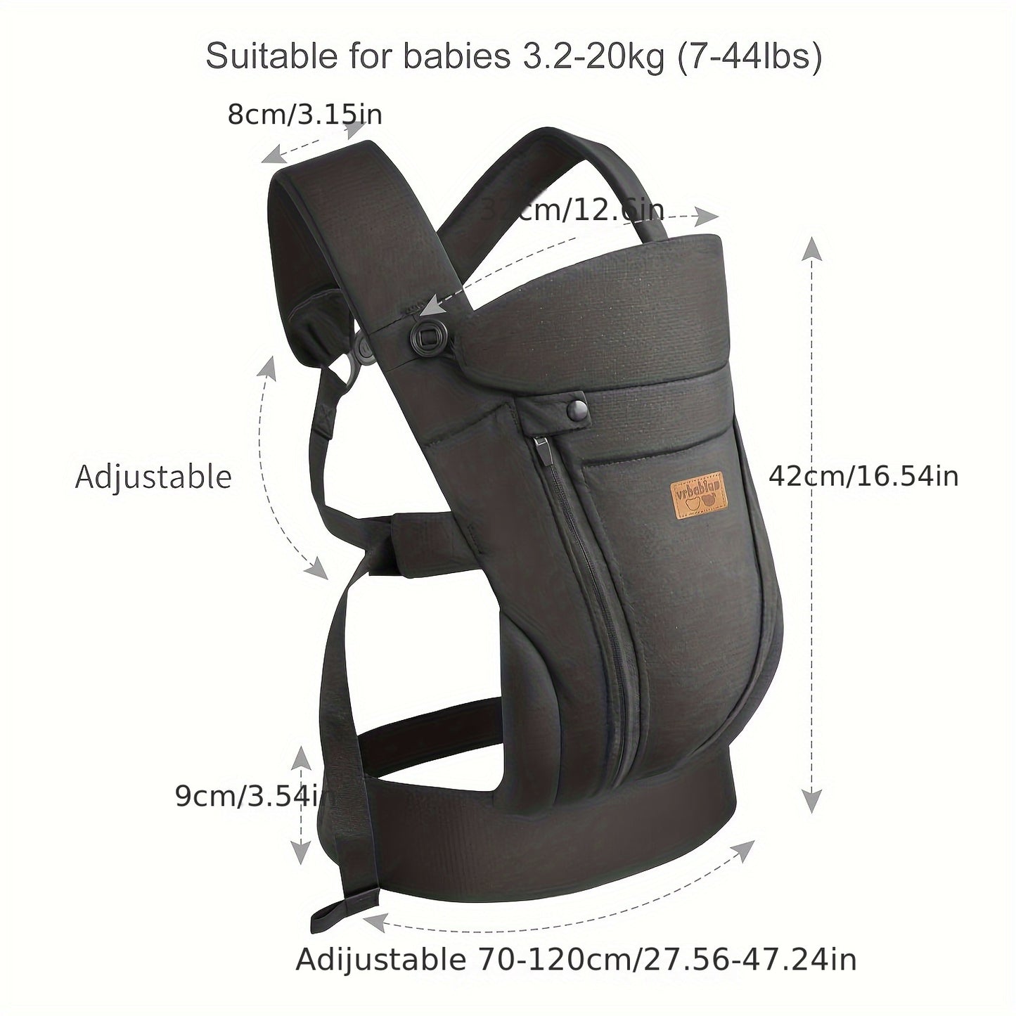 Ergonomic Baby Carrier - Newborn & Toddler Wrap, Hands-Free Sitting Support Sling, Breathable Chest Carrier