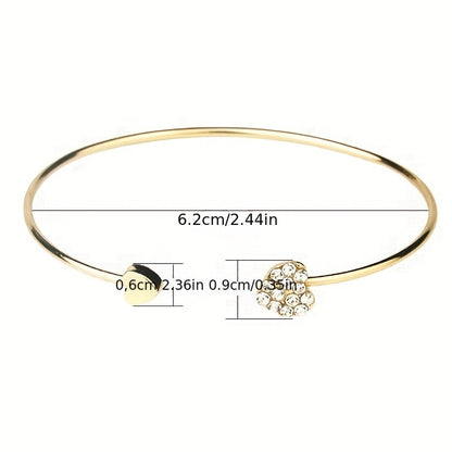 Full Drill Love Bracelet: Gold-Plated Opening Heart, Double Peach Heart Design - Ideal for Birthdays, Holidays, and Mother's Day Gifts - Hiccupzz