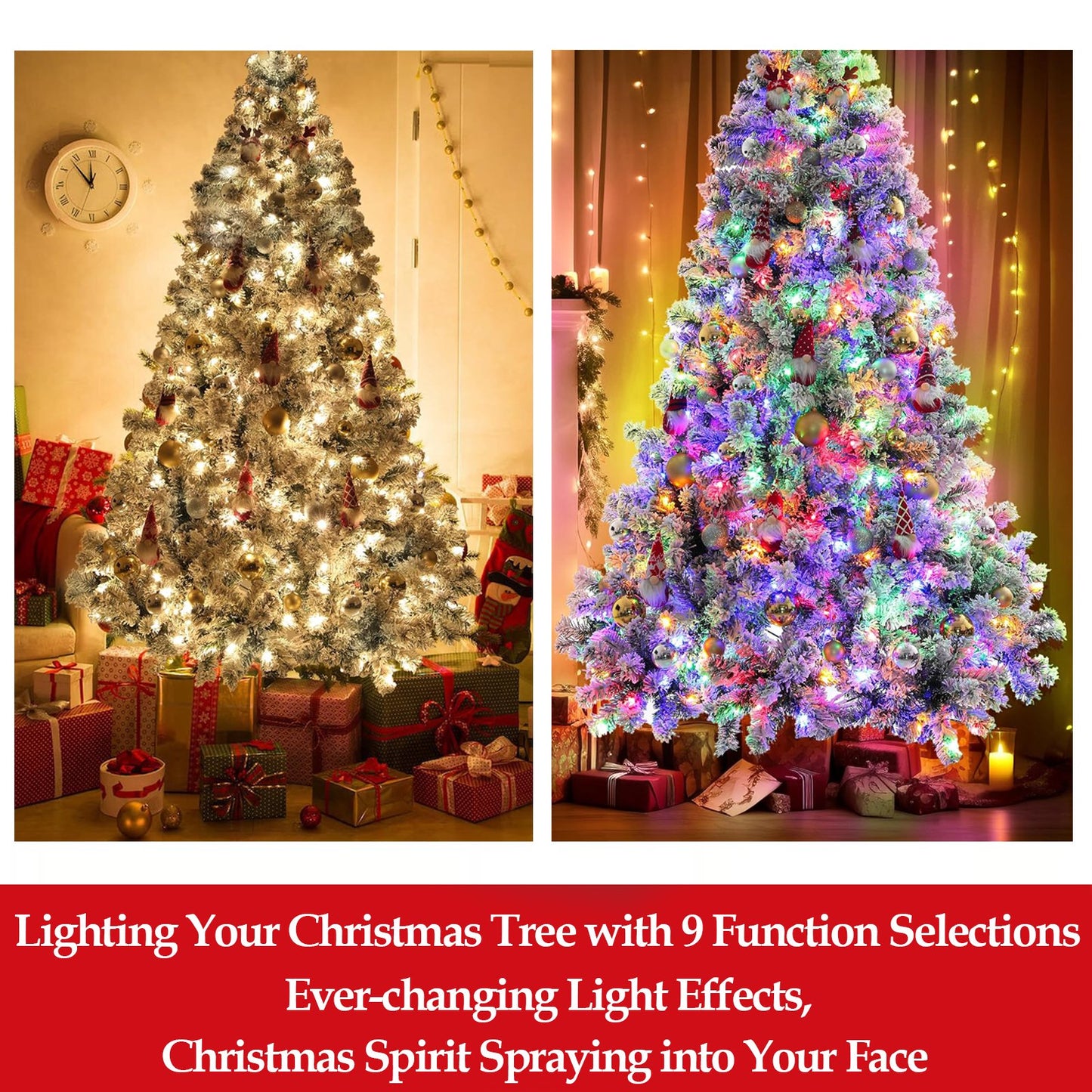 6ft Pre-Lit Snow Flocked Artificial Christmas Tree with 250 Lights