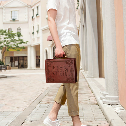 Classic PU Leather Bible Cover with Handle - Hiccupzz