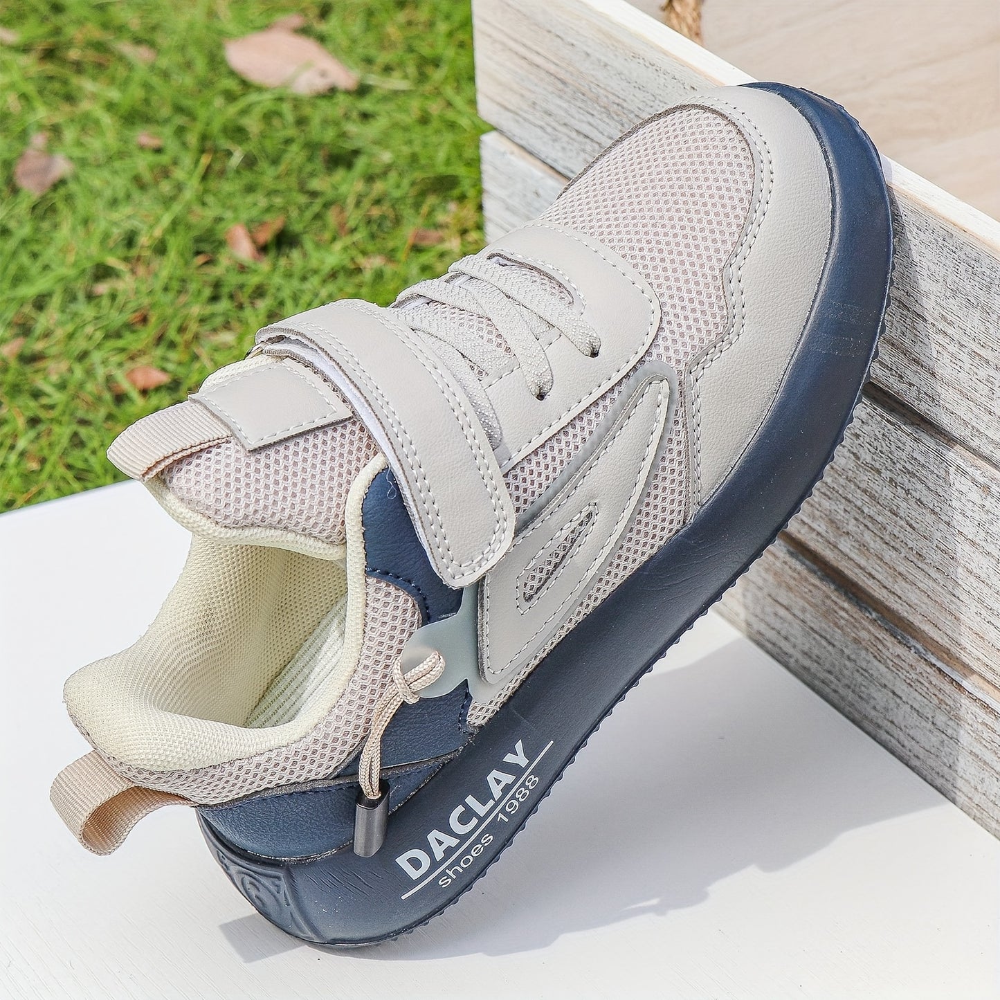 Kids' Vintage Street Sneakers - Breathable PU & Fabric Upper, EVA Sole, Round Toe. Ideal for Casual Wear, Hiking, and Daily Outdoor Activities (Spring/Fall/Summer).