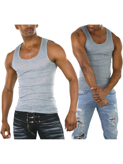 Men's Multi-Pack of Slim Fit Shallow Scoop Neck Undershirts - Hiccupzz