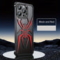 Case for iPhone 13 14 15 Pro Max/Pro/Plus, Aluminum Metal Spider Pattern Design Frameless Heat Dissection Minimalist Slim Lightweight Case with Built in Camera Stand, Black/Red/Silver - Hiccupzz
