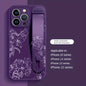 Floral Print Phone Case with Wrist Strap for iPhone 15/14/13/12 Pro Max Series - Elegant Lily Pattern, High-End Anti-Scratch and Drop-Proof Cover with Bracket Feature - Hiccupzz