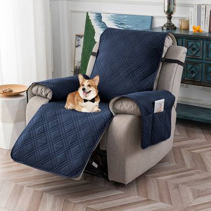 1 Pc Waterproof Recliner Chair Cover, Non-Slip, With Pocket, Washable, Furniture Protector for Pets, Easy Install & Care