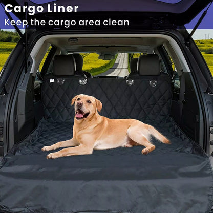 Seat Cover Rear Back Car Pet Dog Travel Waterproof Bench Protector Luxury -Black - Hiccupzz