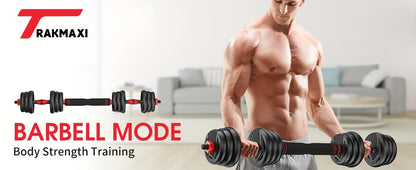 Adjustable Dumbbell Set: 20-90lbs, 4-in-1 Weight Set for Home Gym, Barbell, Kettlebell, Push-up, Men & Women Fitness Workout Equipment - Hiccupzz