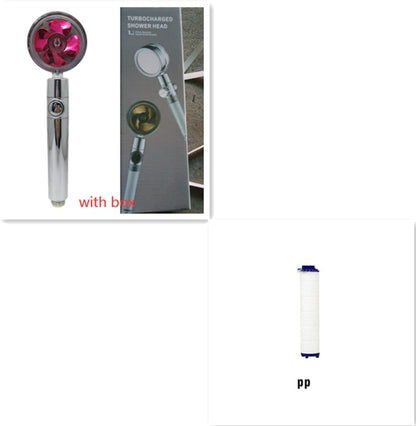 Shower Head Water flow 360 Degrees Rotating With Small Fan ABS Rain High Pressure Spray Nozzle Bathroom Accessories - Hiccupzz