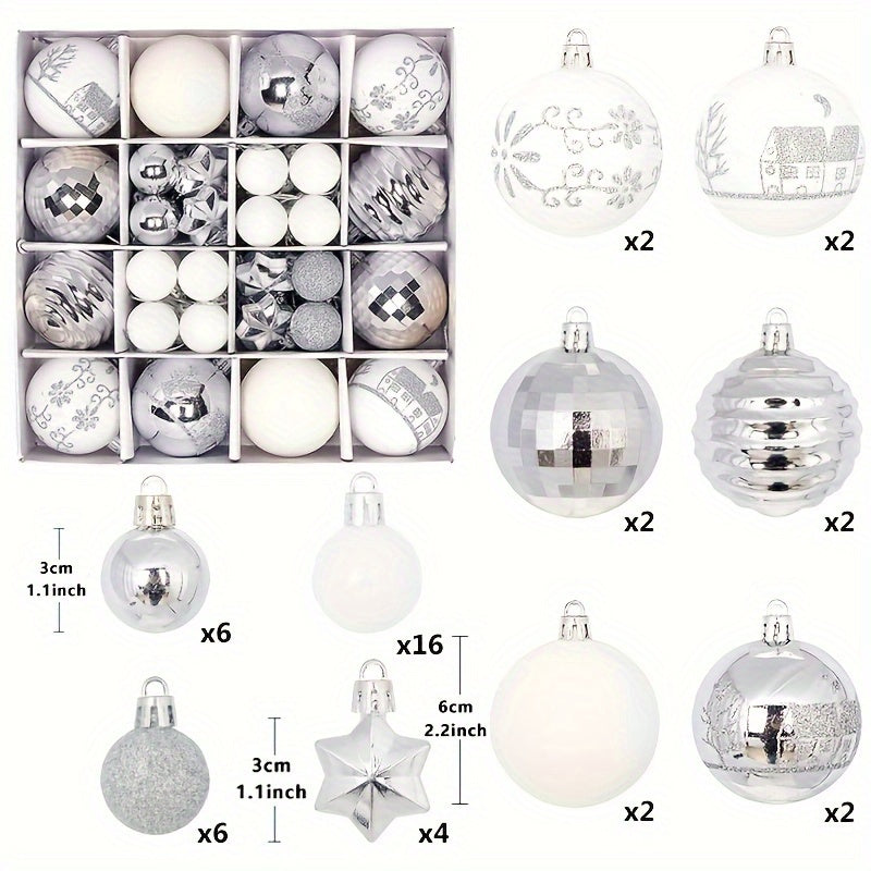 44 Pcs Christmas Balls Ornaments for Xmas Tree Decorations