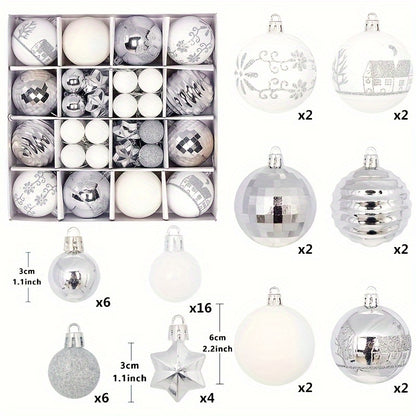 44 Pcs Christmas Balls Ornaments for Xmas Tree Decorations