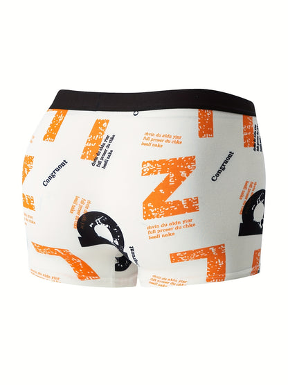 4-Pack Men's Flower Pattern Boxer Briefs - Breathable Antibacterial Sports Shorts for Casual Comfort - Hiccupzz