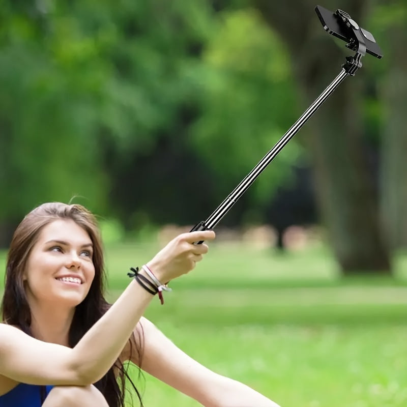 1 Pc 40" Mobile Selfie Stick Tripod with Wireless Remote, 360° Rotatable Smartphone Stand, Compatible with any Phone.