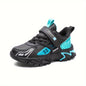 Stylish Boys' Thick-Soled Sneakers with Hook & Loop, Comfortable for Sports and Outdoor Activities. - Hiccupzz