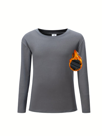 4 Pcs Youngsters' Thermal Underwear Set, Cozy Fleece Lining, Stretchy Knit Fabric - Hiccupzz