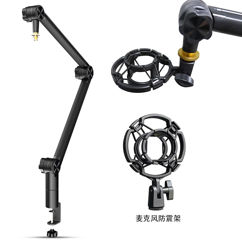 Desktop Microphone Stand - Universal Folding Cantilever for Live Broadcast & Karaoke