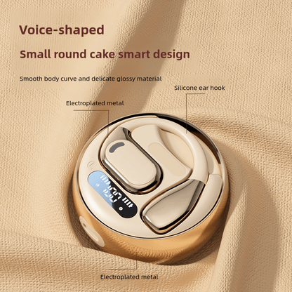 New Wireless Earphone New Open Air Conduction Earbuds Small Round Design Non In Ear Long Standby Headphone HIFI Sound Earhook - Hiccupzz