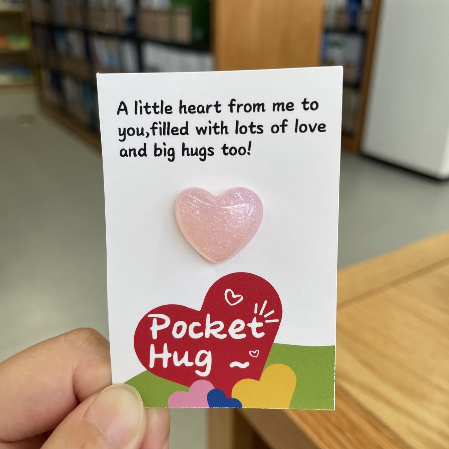 1pc, Tiny Pocket Hug Poem Card: Pink Love Gift for Mother's Day, Birthdays, and Thank You Notes