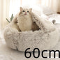 2 In 1 Dog And Cat Bed Pet Winter Bed Round Plush Warm Bed House Soft Long Plush Pets Bed Pet Products - Hiccupzz