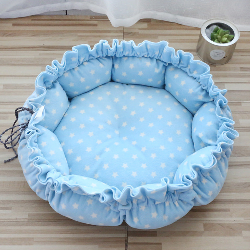 135cm Fluffy Cotton Pet Sleeping Nest & Play Gym Mat with Arch Toys