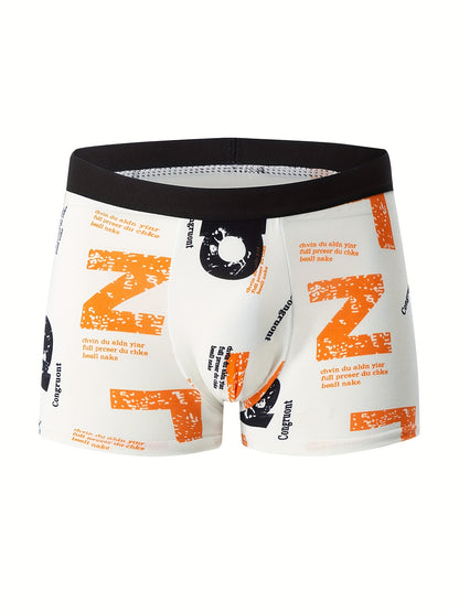 4-Pack Men's Flower Pattern Boxer Briefs - Breathable Antibacterial Sports Shorts for Casual Comfort - Hiccupzz