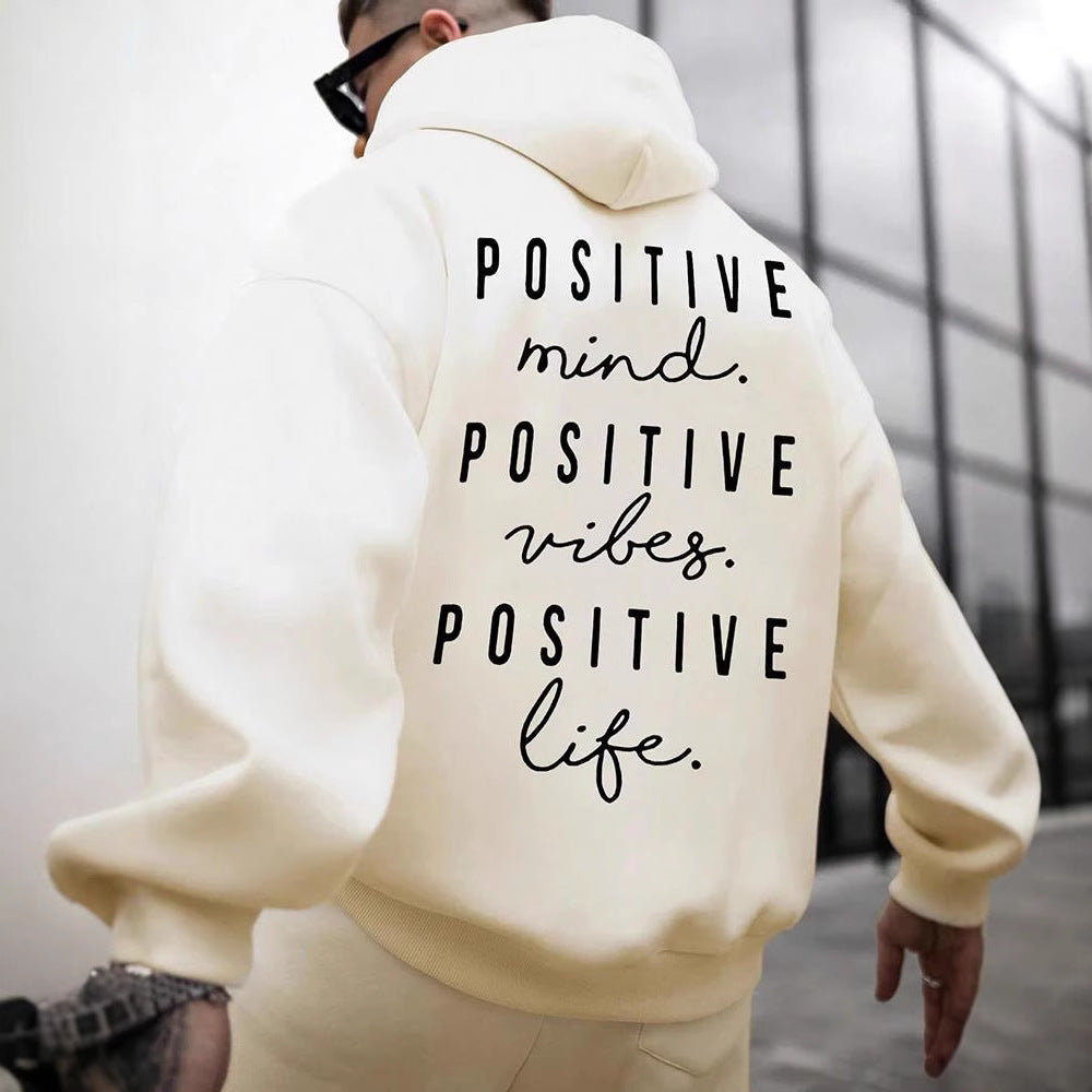 Autumn and Winter Fashion English Letter Printed Hoodie  Cot