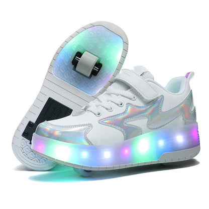 Children's Fashion Removable Charging With Lights Light-emitting Roller Skates - Hiccupzz