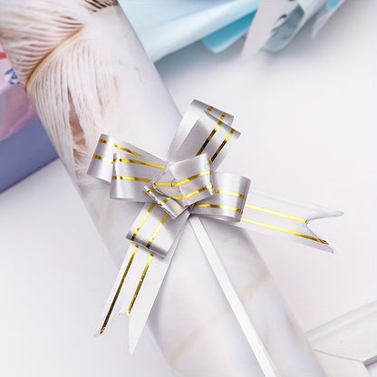 Small Hand Pull Flower Ribbon Bows (10/50pcs): Perfect for Gift Wrapping, Holiday Decor, and Wedding Decorations - Hiccupzz