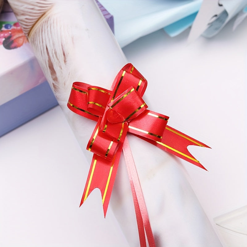 Small Hand Pull Flower Ribbon Bows (10/50pcs): Perfect for Gift Wrapping, Holiday Decor, and Wedding Decorations