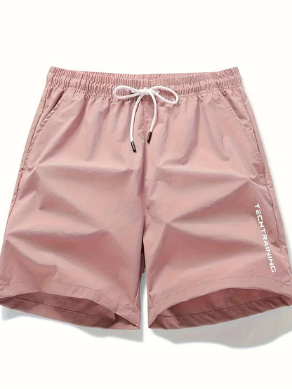 Men's Casual Loose Fit Active Shorts, Chic Letter Print Sports Shorts For Summer - Hiccupzz