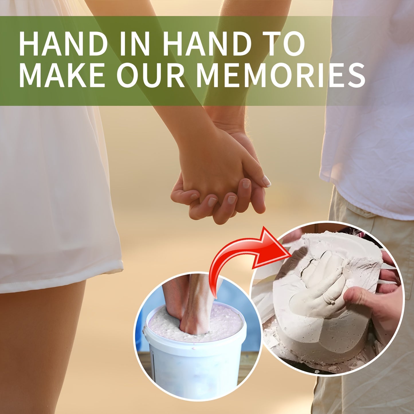 Couple Hand Models - DIY Three-Dimensional Hand and Foot Models, Cloned Powder