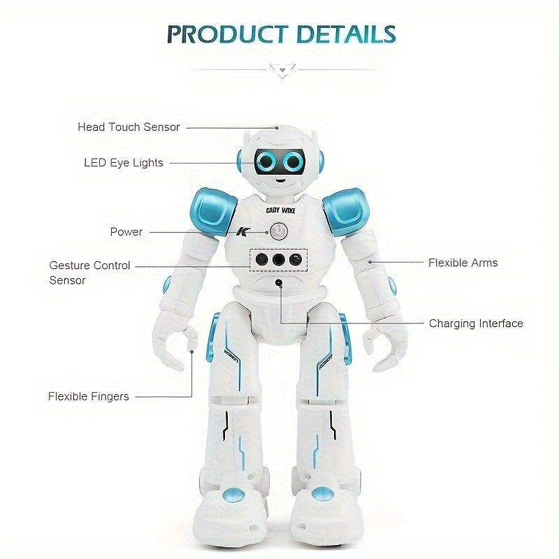 RC Robot Toys for Kids - Remote Control Gesture-Sensing, Programmable Dancing, Walking, Singing Intelligent Robot, Rechargeable, for 8+ Years