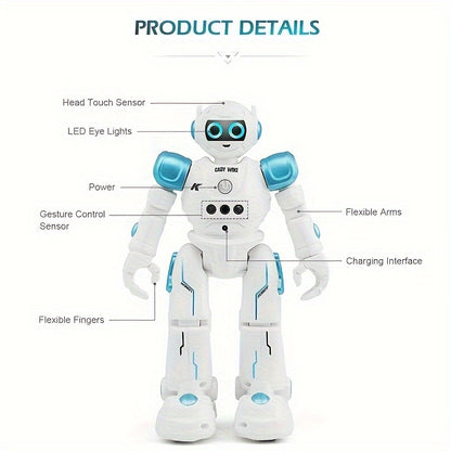 RC Robot Toys for Kids - Remote Control Gesture-Sensing, Programmable Dancing, Walking, Singing Intelligent Robot, Rechargeable, for 8+ Years