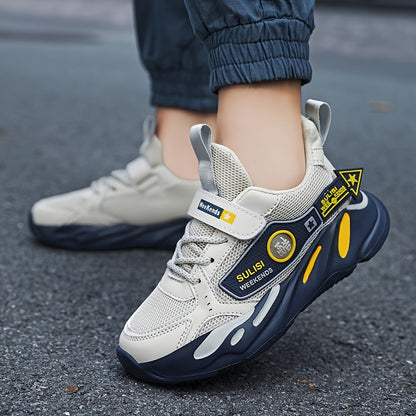 Boys' Casual Low-Top Mesh Sneakers - Breathable, Non-Slip Running Shoes for All Seasons. - Hiccupzz