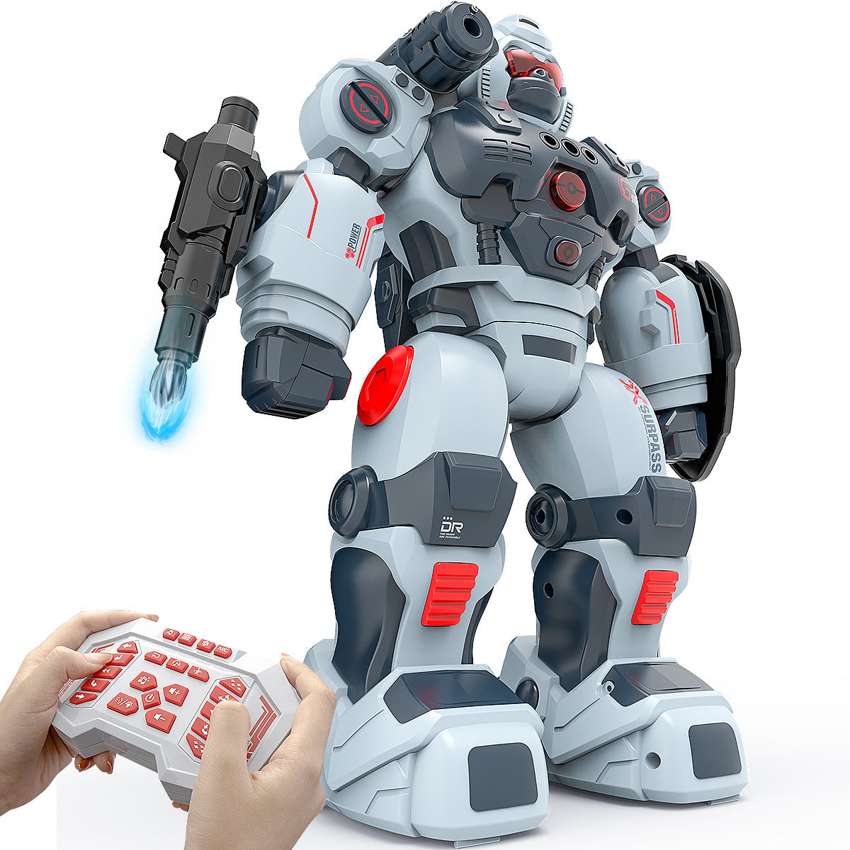 Gesture Sensing RC Robot Toy - Programmable Remote Control Smart Walking & Dancing Robot with Spray Function, Gift for Boys Aged 3-8