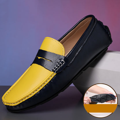 Soft Sole Breathable Genuine Leather Bean Shoes For Men - Hiccupzz