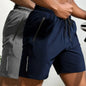 2pcs Men's Letter Print Casual Shorts With Pockets, Sporty Style Elastic Waist Bottoms, Men's Clothing For Summer Gym Workout - Hiccupzz