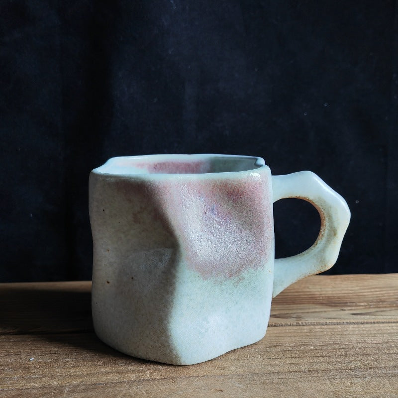 Vintage Japanese Ceramic Mug - Irregular High-Aesthetic Coarse Water Cup