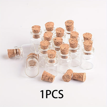 Mini Glass Bottles with Cork Stoppers: Ideal for DIY, Arts & Crafts, and Party Favors (0.51 x 0.71 inches) - Hiccupzz